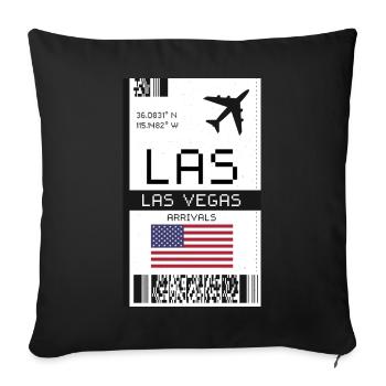 Las Vegas, Nevada Boarding Pass - LAS Airport - Sofa pillowcase 17,3'' x 17,3'' (45 x 45 cm) - black - Front