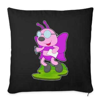 École papier des élèves papillons - Housse de coussin décorative 45 x 45 cm - noir - Devant