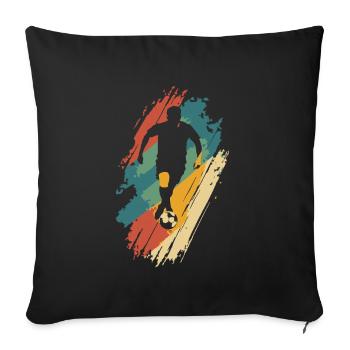 Vintage Soccer Soccer Player - Sofa pillowcase 17,3'' x 17,3'' (45 x 45 cm) - black - Front