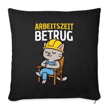 Arbeitszeitbetrug Katze - Sofakissenbezug 45 x 45 cm - Schwarz - Vorne