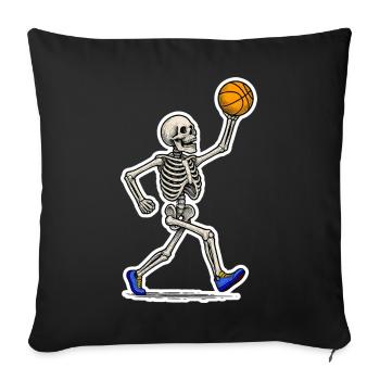 Basketball Skeleton Slam - Sofa pillowcase 17,3'' x 17,3'' (45 x 45 cm) - black - Front