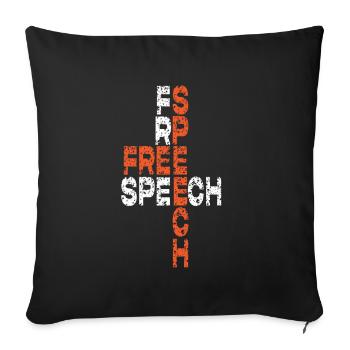Libre Parole Mot Art Design - Housse de coussin décorative 45 x 45 cm - noir - Devant