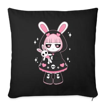 Café d'abord Miséricorde plus tard Anime Girl Cyberpunk - Housse de coussin décorative 45 x 45 cm - noir - Devant