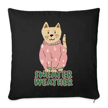 Sweater_weather - Sofakissenbezug 45 x 45 cm - Schwarz - Vorne