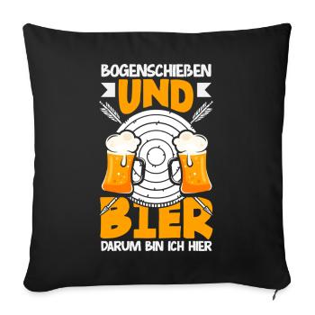 Ich gehe Bogenschießen - Sofakissenbezug 45 x 45 cm - Schwarz - Vorne