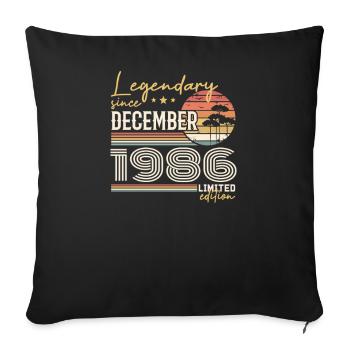 Geschenk zum 39-jährigen Jubiläum Dezember 1986 - Sofakissenbezug 45 x 45 cm - Schwarz - Vorne