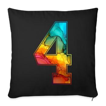 NON. 4 NUMÉRO 4 COLLÈGE 4E ANNIVERSAIRE - Housse de coussin décorative 45 x 45 cm - noir - Devant