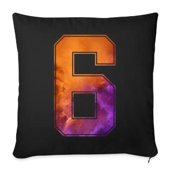 NO. 6 NUMBER 6 COLLEGE 6TH BIRTHDAY - Sofa pillowcase 17,3'' x 17,3'' (45 x 45 cm) - black - Front