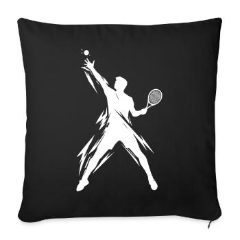 Tennis Player Artwork - Sofa pillowcase 17,3'' x 17,3'' (45 x 45 cm) - black - Front