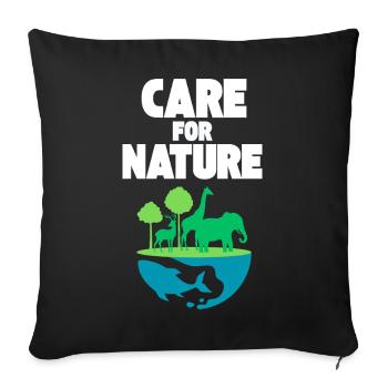 Care for Nature: Wildlife Scene - Sofa pillowcase 17,3'' x 17,3'' (45 x 45 cm) - black - Front
