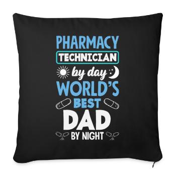 Pharmacien Technicien Pharmaceutique - Housse de coussin décorative 45 x 45 cm - noir - Devant