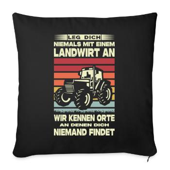 Agriculteur offre des cadeaux agricoles Tracteurs agricoles - Housse de coussin décorative 45 x 45 cm - noir - Devant