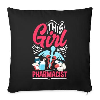Apotheker Pharmazeutisch-technischer - Sofakissenbezug 45 x 45 cm - Schwarz - Vorne