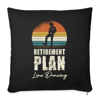 Retirement Line Dance Sunset - Sofa pillowcase 17,3'' x 17,3'' (45 x 45 cm) - black - Front