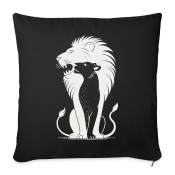 Regal Lion Silhouette - Sofa pillowcase 17,3'' x 17,3'' (45 x 45 cm) - black - Front