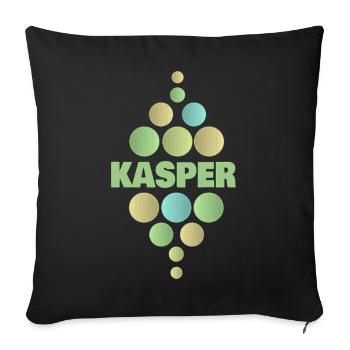 Kasper as a first name - Sofa pillowcase 17,3'' x 17,3'' (45 x 45 cm) - black - Front