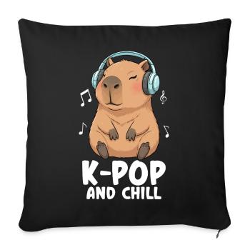 K Pop And Chill - Sofa pillowcase 17,3'' x 17,3'' (45 x 45 cm) - black - Front