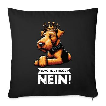 Bevor Du Fragst Airedale Terrier Airedales  - Sofakissenbezug 45 x 45 cm - Schwarz - Vorne