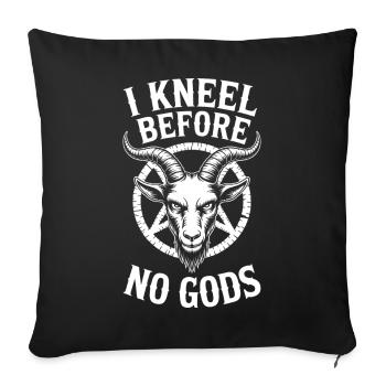 Goat Skull Emblem No Gods - Sofa pillowcase 17,3'' x 17,3'' (45 x 45 cm) - black - Front