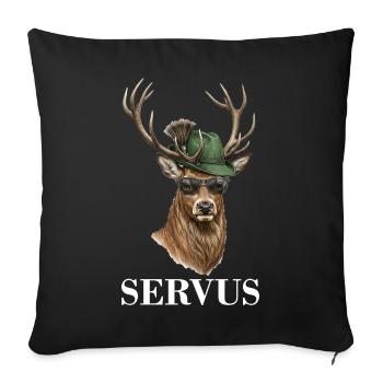 Deer Deer Servus - Sofa pillowcase 17,3'' x 17,3'' (45 x 45 cm) - black - Front