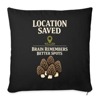 Chasseurs de morilles, champignons morilles sauvages sur - Housse de coussin décorative 45 x 45 cm - noir - Devant