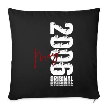 20th Birthday Gift Original May 2006 - Sofa pillowcase 17,3'' x 17,3'' (45 x 45 cm) - black - Front