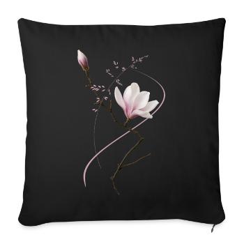 Magnolia in Ikebana style elegant & minimal - Sofa pillowcase 17,3'' x 17,3'' (45 x 45 cm) - black - Front