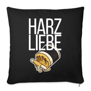 Harzliebe Handball Design - Sofakissenbezug 45 x 45 cm - Schwarz - Vorne