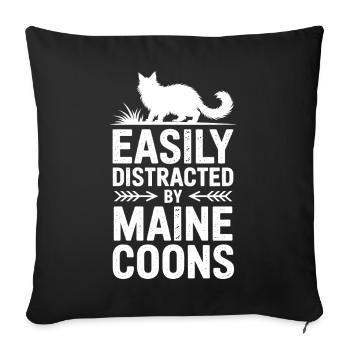 Maine Coon Sayings Cat Joke Maine Coon Gift - Sofa pillowcase 17,3'' x 17,3'' (45 x 45 cm) - black - Front