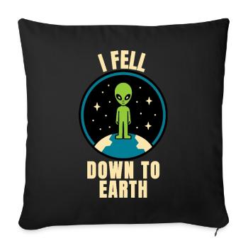 Des extraterrestres atterrissent sur Terre - Housse de coussin décorative 45 x 45 cm - noir - Devant