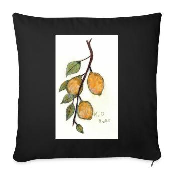 Lemon bush - Sofa pillowcase 17,3'' x 17,3'' (45 x 45 cm) - black - Front