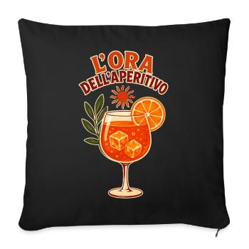 L'Ora dell'Aperitivo - Italienischer Sommer - Sofakissenbezug 45 x 45 cm - Schwarz - Vorne