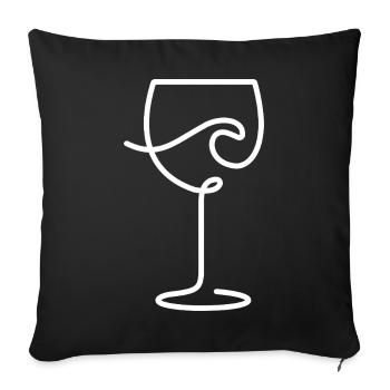Wine glass for wine lovers and time-out - Sofa pillowcase 17,3'' x 17,3'' (45 x 45 cm) - black - Front