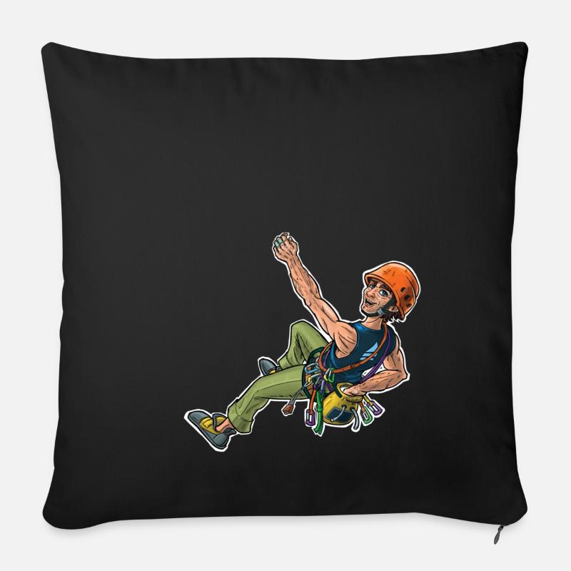 Grimpeur (Sport grimpeur) 2 - Housse de coussin décorative 45 x 45 cm - noir