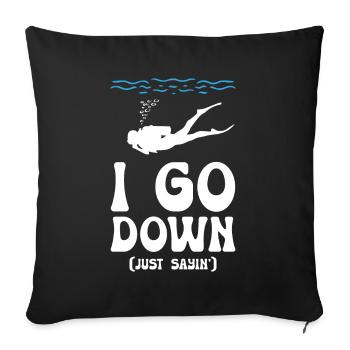 I go Down Funny Diving - Sofa pillowcase 17,3'' x 17,3'' (45 x 45 cm) - black - Front