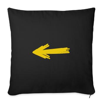 Flèche caractère icône design - Housse de coussin décorative 45 x 45 cm - noir - Devant