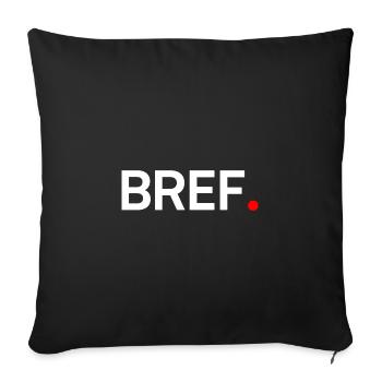 Bref humour minimal moderne - Housse de coussin décorative 45 x 45 cm - noir - Devant