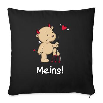 Engel_Teufel Meins - Sofakissenbezug 45 x 45 cm - Schwarz - Vorne