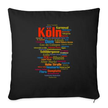 Köln (Kölle, Cologne) - Sofakissenbezug 45 x 45 cm - Schwarz - Vorne