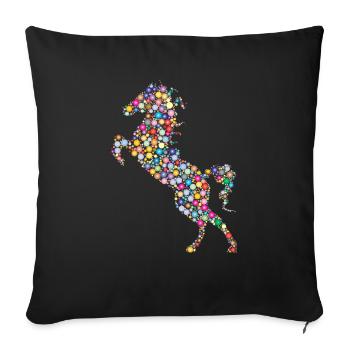 horse - Sofa pillowcase 17,3'' x 17,3'' (45 x 45 cm) - black - Front