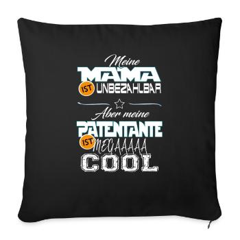 Patentante mega cool - Sofakissenbezug 45 x 45 cm - Schwarz - Vorne