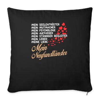 Neufundländer - Mein - Sofakissenbezug 45 x 45 cm - Schwarz - Vorne