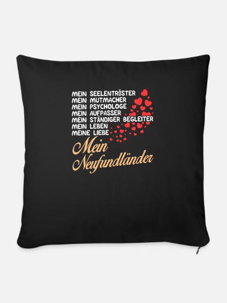 Neufundländer - Mein - Sofakissenbezug 45 x 45 cm - Schwarz