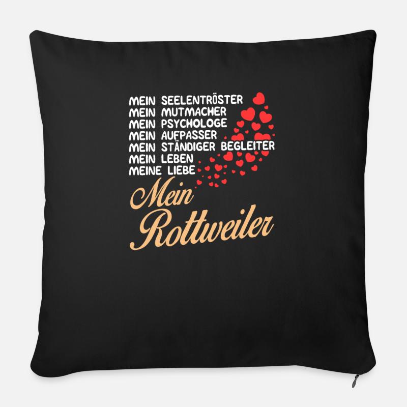 Rottweiler - Mein - Sofakissenbezug 45 x 45 cm - Schwarz