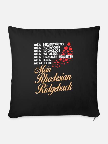 Rhodesian-Ridgeback- Mein - Sofakissenbezug 45 x 45 cm - Schwarz