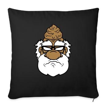 gesicht kopf scheisse kacke sauer boese veraergert - Sofakissenbezug 45 x 45 cm - Schwarz - Vorne