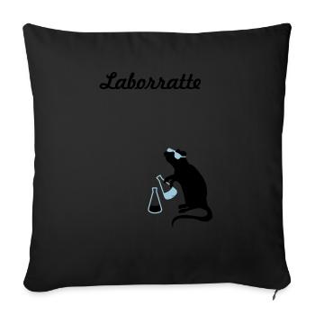rat de laboratoire - Housse de coussin décorative 45 x 45 cm - noir - Devant