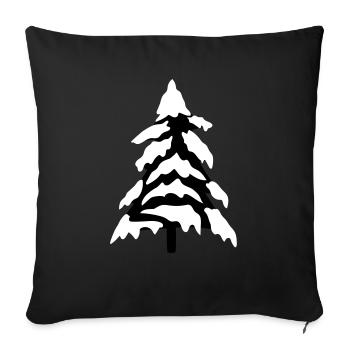 cold snow christmas tree fir tree fir stars - Sofa pillowcase 17,3'' x 17,3'' (45 x 45 cm) - black - Front