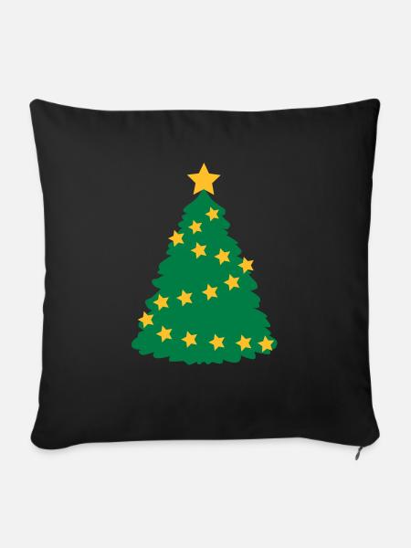 Weihnachtsbaum - Sofakissenbezug 45 x 45 cm - Schwarz
