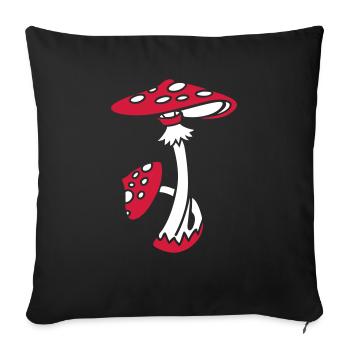 Fly agaric, Toadstool, Magic Mushroom, Psychedelic - Sofa pillowcase 17,3'' x 17,3'' (45 x 45 cm) - black - Front